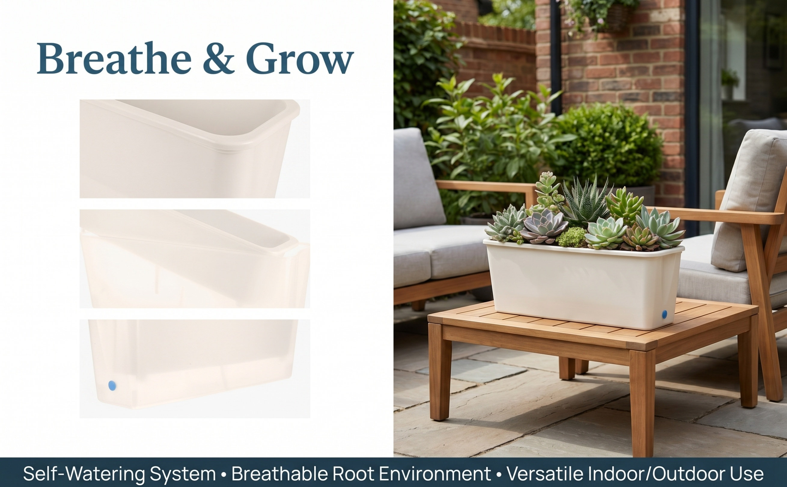Rectangle Self Watering Narrow - Self Watering Planter recension och pris